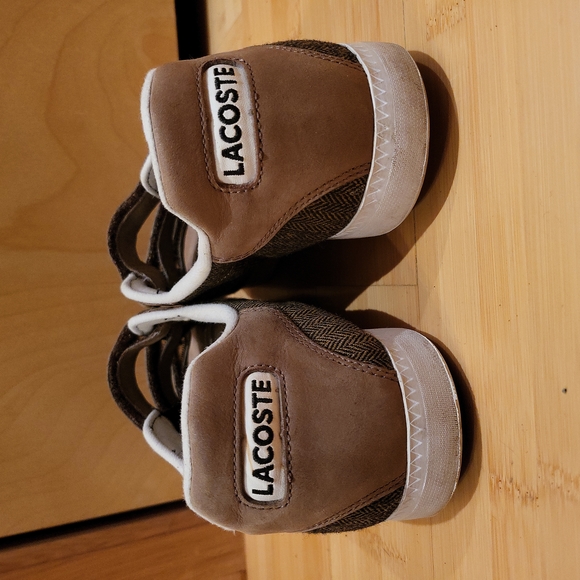 Lacoste Prep Herringbone B18 Brown 3 Strap Hook & Loop Men's Shoes US10.5 - Picture 8 of 8
